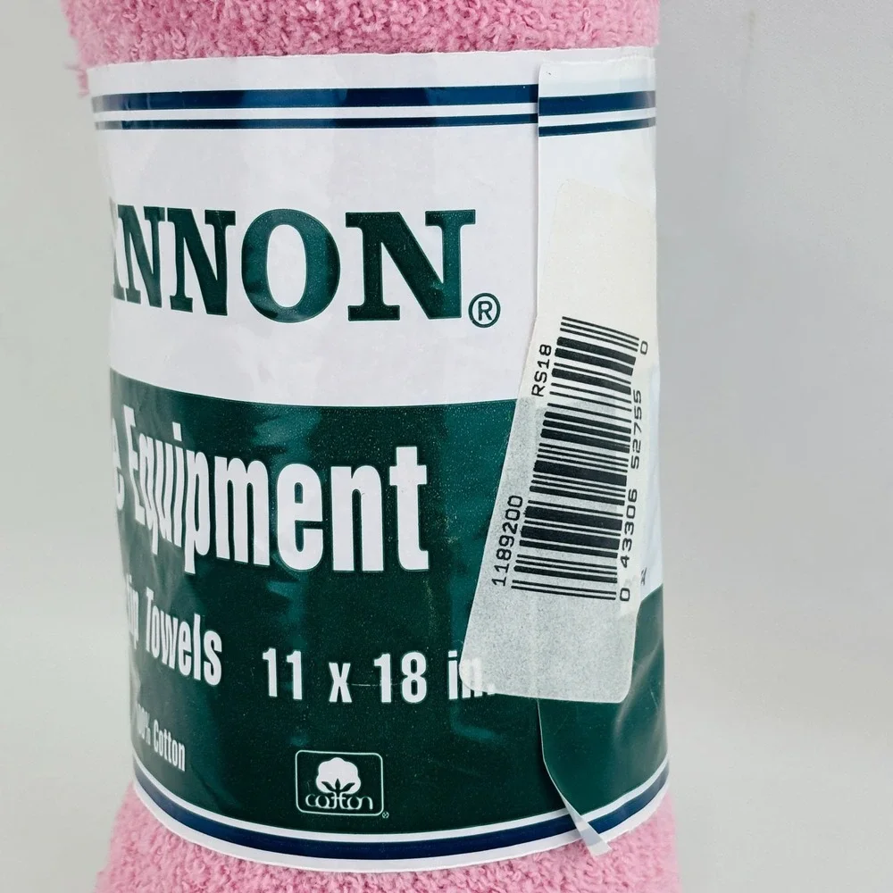 Vintage Cannon Fingertip Towel‎ 6 Piece Set Pink Cotton Fringe 11 x 18 Old Stock